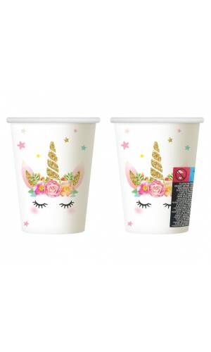 Unicorn Paper Cups 266ml - 6pk