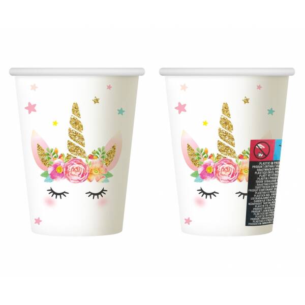 Unicorn Paper Cups 266ml - 6pk