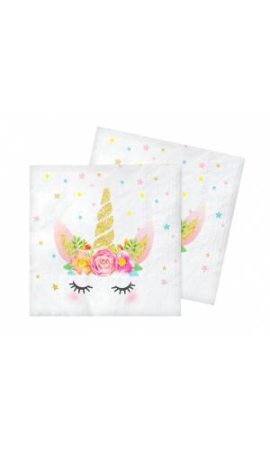 Unicorn Paper Napkins, 33x33cm - 20pk