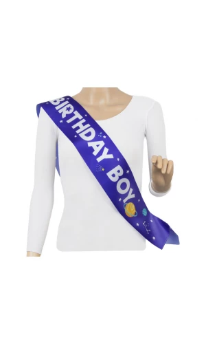 Birthday Boy in Space Sash, Size 10 x 150cm