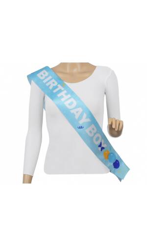 Birthday Boy Sash, Sky-Blue, Size 10 x 150cm