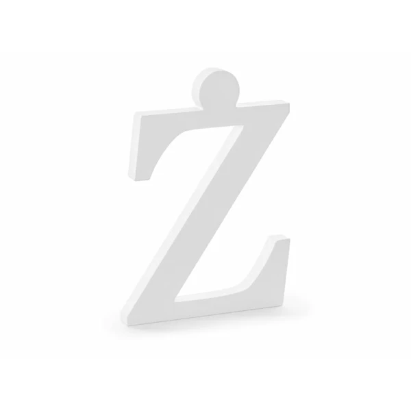Wooden Letter Z, White, 16.5x23cm