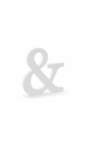 Wooden Sign &, White, 19.5x20.5cm