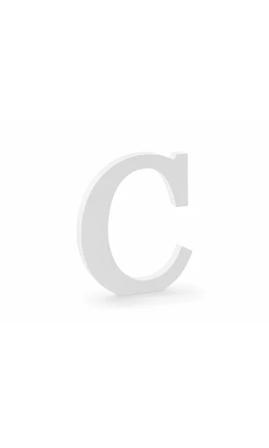 Wooden Letter C, White, 17x20cm