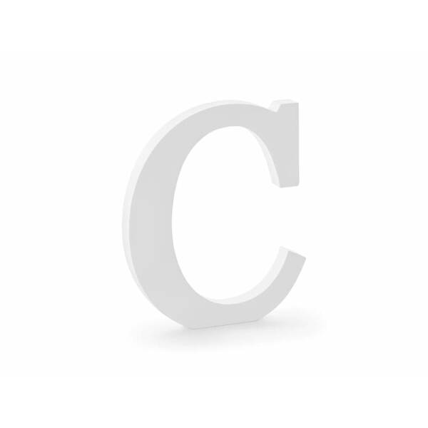 Wooden Letter C, White, 17x20cm