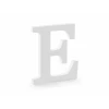 Wooden Letter E, White, 17x20cm