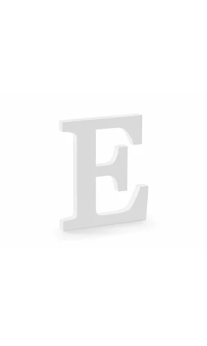 Wooden Letter E, White, 17x20cm