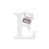 Wooden Letter E, White, 17x20cm