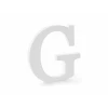 Wooden Letter G, White, 19.5x20cm