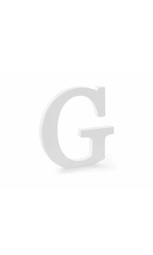 Wooden Letter G, White, 19.5x20cm