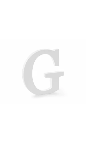 Wooden Letter G, White, 19.5x20cm