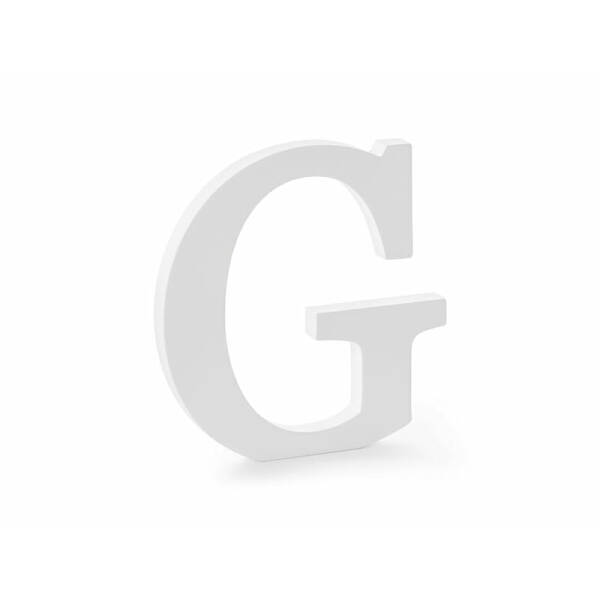 Wooden Letter G, White, 19.5x20cm