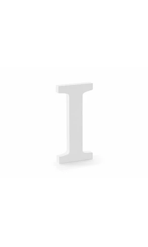 Wooden Letter I, White, 9.5x20cm