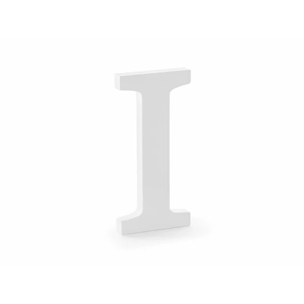 Wooden Letter I, White, 9.5x20cm