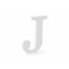Wooden Letter J, White, 14.5x20cm