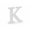 Wooden Letter K, White, 19.5x20cm