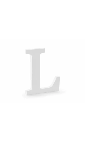 Wooden Letter L, White, 16x20cm