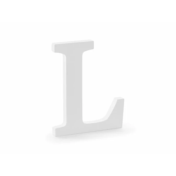 Wooden Letter L, White, 16x20cm
