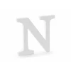 Wooden Letter N, White, 21.5x20cm