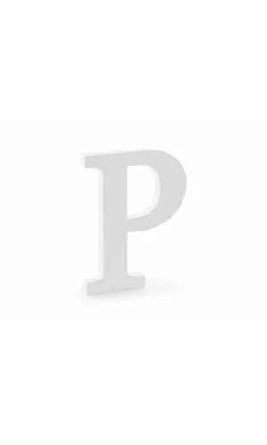 Wooden Letter P, White, 15.5x20cm
