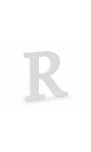 Wooden Letter R, White, 19.5x20cm