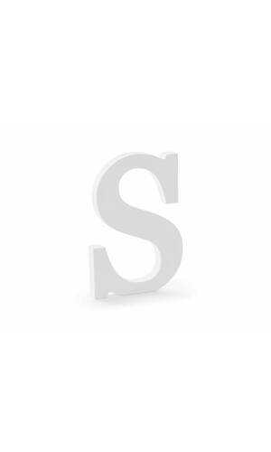 Wooden Letter S, White, 14x20cm