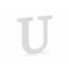 Wooden Letter U, White, 20.5x20cm