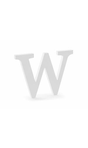 Wooden Letter W, White, 26.5x19cm
