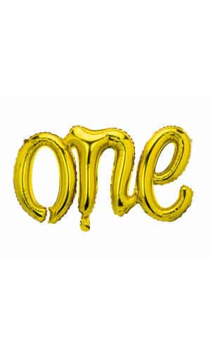Foil Balloon One, 66x37cm, Gold