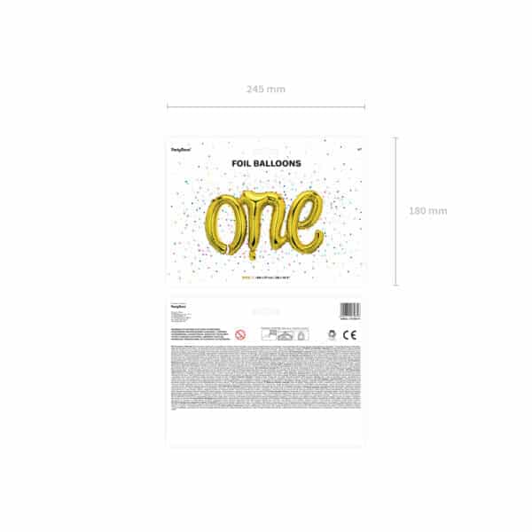 Foil Balloon One, 66x37cm, Gold