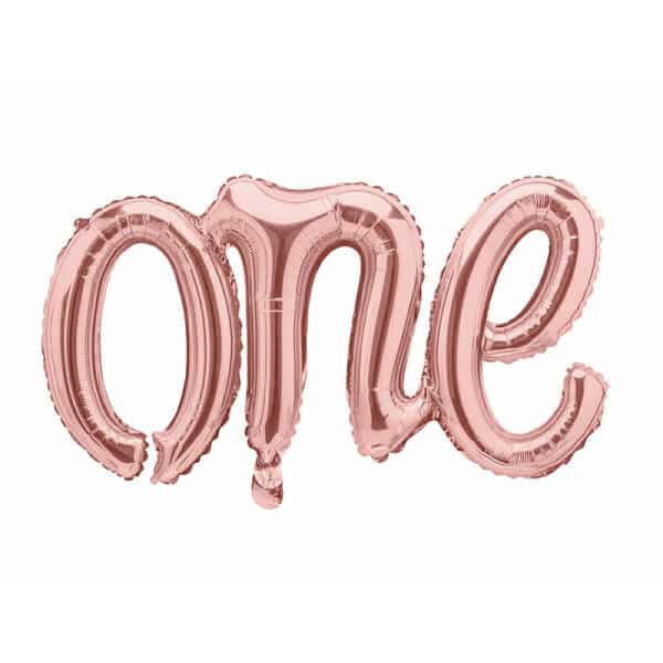 Foil Balloon One, 66x37cm, Rose Gold