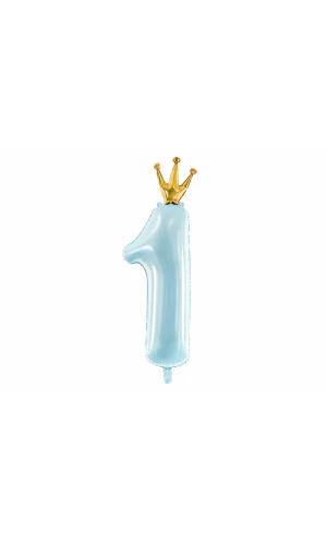 Foil Balloon Number ''1'', 37x100 cm, Sky-Blue