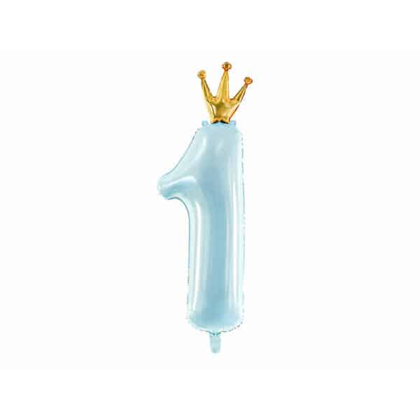 Foil Balloon Number ''1'', 37x100 cm, Sky-Blue