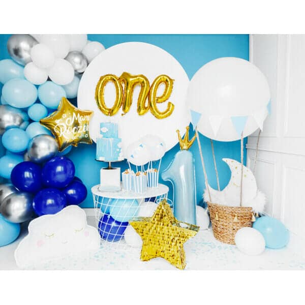 Foil Balloon Number ''1'', 37x100 cm, Sky-Blue