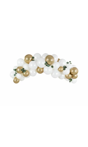 Balloon Garland - White And Gold, 200cm (1 pkt / 60 pc.)