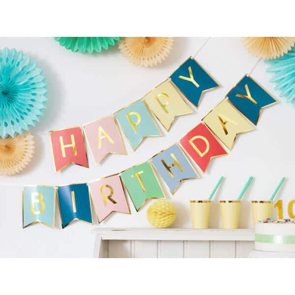 Banner Happy Birthday, Mix, 15 x 175 cm