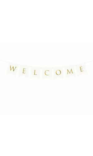 Banner Welcome, White, 15 x 95 cm