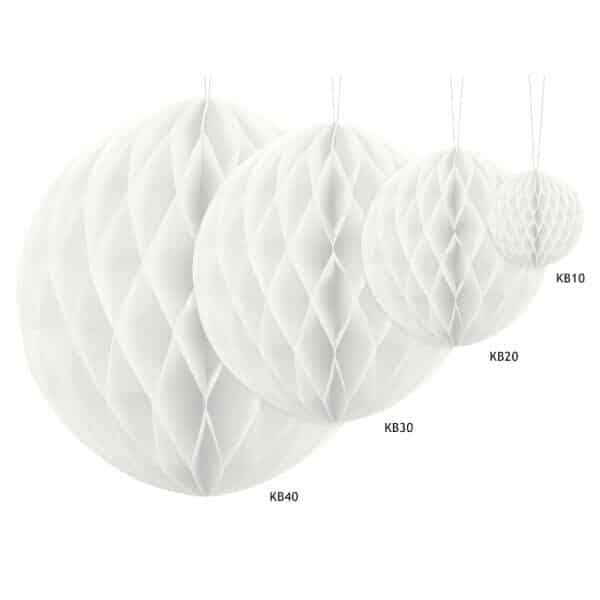Honeycomb Ball, White, 40cm