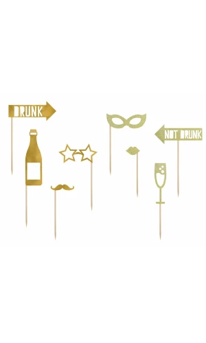 Photo Props Let's Celebrate, Mix, Gold (1 pkt / 8 pc.)