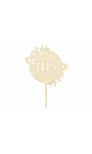 Wooden Cake Topper Ihs, 23cm