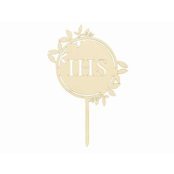 Wooden Cake Topper Ihs, 23cm