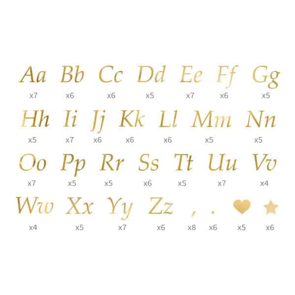 Letter Stickers, Gold