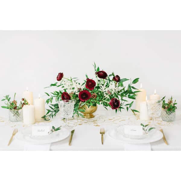 Table Runner - Printed Organza, Cream, 0.36 x 9M