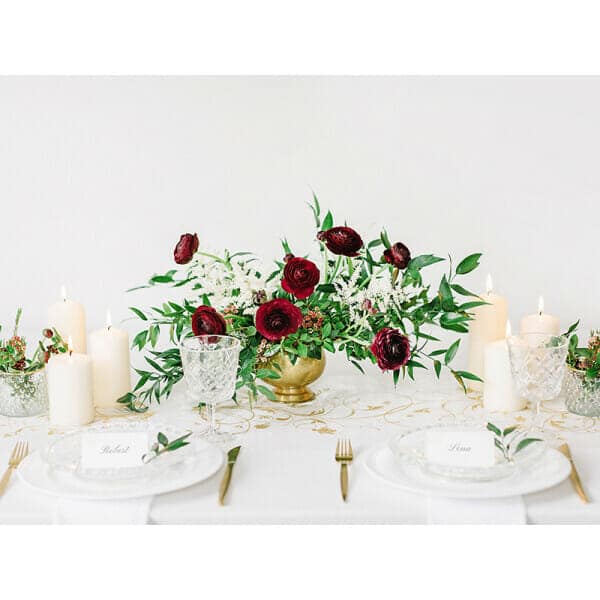 Table Runner - Printed Organza, Cream, 0.36 x 9M