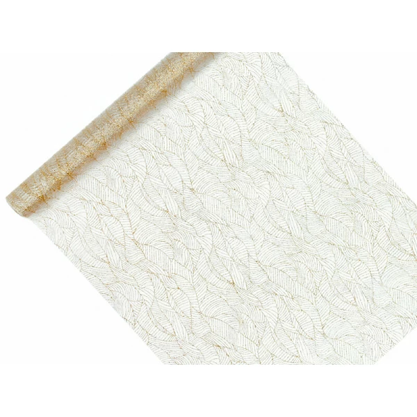 Table Runner - Printed Organza, White, 0.48 x 9M