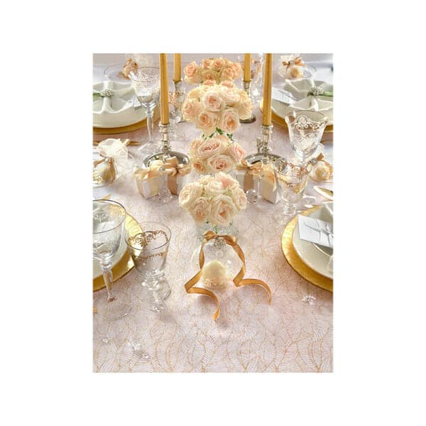Table Runner - Printed Organza, White, 0.48 x 9M