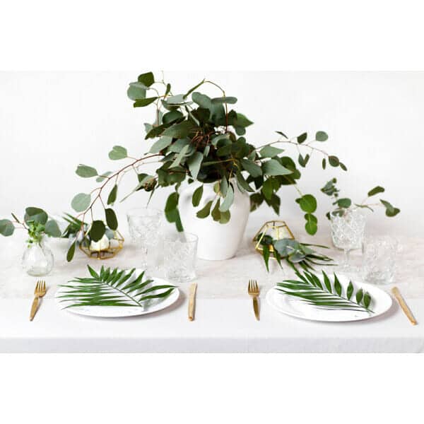 Table Runner - Printed Organza, White, 0.48 x 9M