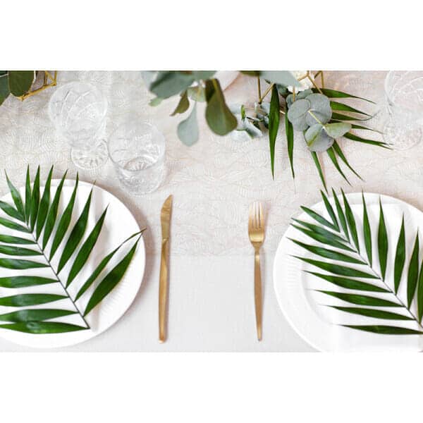 Table Runner - Printed Organza, White, 0.48 x 9M