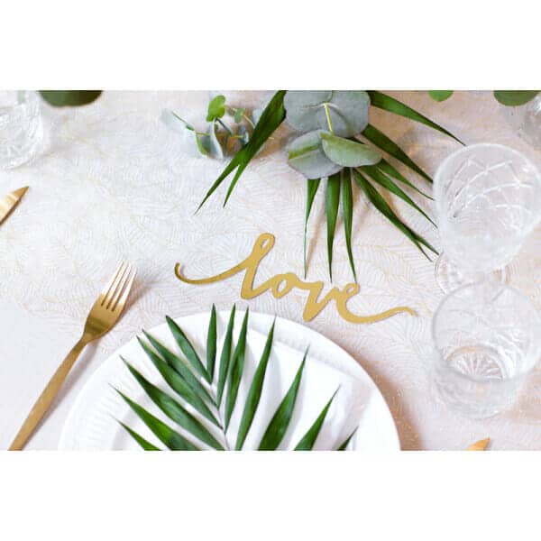 Table Runner - Printed Organza, White, 0.48 x 9M