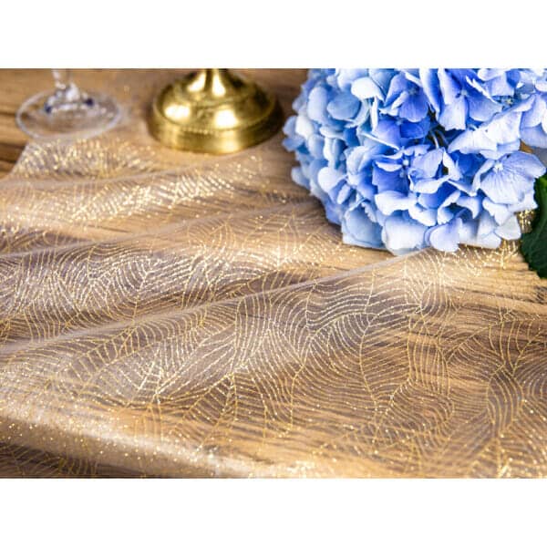 Table Runner - Printed Organza, White, 0.48 x 9M